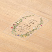 Wildflower Wedding Acryl Uitnodigingen (Laagn)