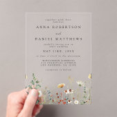 Wildflower Wedding Acryl Uitnodigingen (Insitu (Draagbaar))