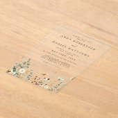 Wildflower Wedding Acryl Uitnodigingen (Laagn)