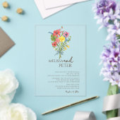 Wildflower Wedding Acryl Uitnodigingen (Insitu (Huwelijk))