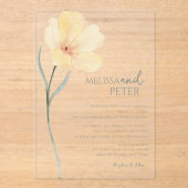 Wildflower Wedding Acryl Uitnodigingen (Voorkant)