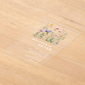 Wildflower Wedding Acryl Uitnodigingen (Laagn)