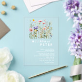 Wildflower Wedding Acryl Uitnodigingen (Insitu (Huwelijk))
