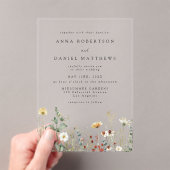 Wildflower Wedding Acryl Uitnodigingen (Insitu (Draagbaar))