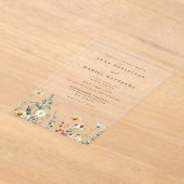 Wildflower Wedding Acryl Uitnodigingen (Laagn)