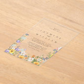 Wildflower Wedding Acryl Uitnodigingen (Laagn)