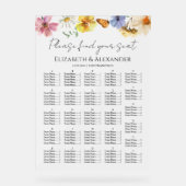 Wildflower Wedding Acryl Zitting Grafiek Bord (Voorkant)
