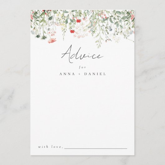 Wildflower Wedding Advieskaart (Voorkant)