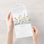 Wildflower Wedding All In One Uitnodiging (Afscheurbaar)