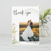 Wildflower Wedding Arch Foto Hartelijk dank Bedankkaart (Staand voorkant)