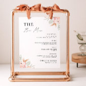 Wildflower Wedding Bar Menu Sign Sjabloon Poster