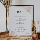 Wildflower Wedding Bar Menu Sign Sjabloon Poster