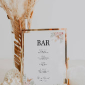 Wildflower Wedding Bar Menu Sjabloon Poster