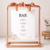 Wildflower Wedding Bar Menu Sjabloon Poster