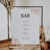 Wildflower Wedding Bar Menu Sjabloon Poster