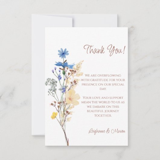Wildflower Wedding Bedankkaart (Voorkant)