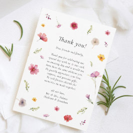 Wildflower Wedding Bedankkaart