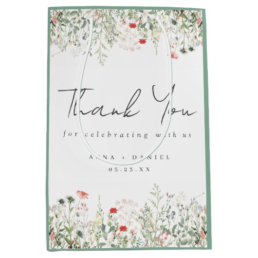 Wildflower Wedding Bedankt Medium Cadeauzakje (Voorkant)