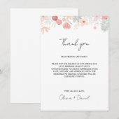 Wildflower Wedding Bedankt Menu Kaart Servet Opmer (Voorkant / Achterkant)