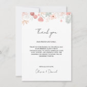 Wildflower Wedding Bedankt Menu Kaart Servet Opmer (Voorkant)