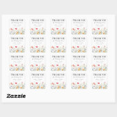 Wildflower Wedding Bedankt Vierkante Sticker (Vel)