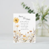 Wildflower Wedding Bewaar de datum Briefkaart (Staand voorkant)