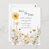 Wildflower Wedding Bewaar de datum Briefkaart (Voorkant / Achterkant)