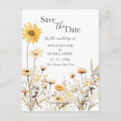 Wildflower Wedding Bewaar de datum Briefkaart (Voorkant)