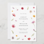 Wildflower Wedding Bewaar de datum Kaart (Voorkant)