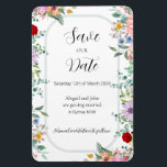 Wildflower Wedding Bewaar de datum Magneet<br><div class="desc">Maak een blijvende indruk met het Abigail Wildflower Wedding Collectie Save the Date Magnet, een handige en mooie manier om je trouwdag aan te kondigen. Met levendige wilde bloemenillustraties van het Abigail Wedding Collectie, is deze magneet een heerlijke aandenken die gasten op hun koelkast kunnen weergeven als een constante herinnering...</div>