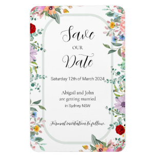 Wildflower Wedding Bewaar de datum Magneet