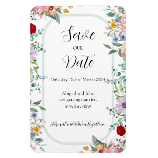 Wildflower Wedding Bewaar de datum Magneet