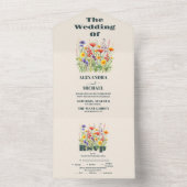 Wildflower Wedding Boho Country Floral All In One Uitnodiging (Binnen)