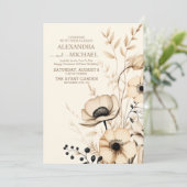 Wildflower Wedding Boho Country Floral Kaart (Staand voorkant)