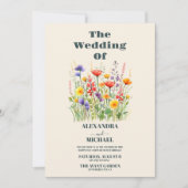 Wildflower Wedding Boho Country Floral Kaart (Voorkant)