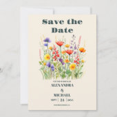 Wildflower Wedding Boho Country Floral Save The Date (Voorkant)