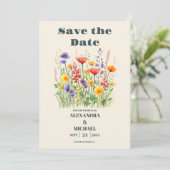 Wildflower Wedding Boho Country Floral Save The Date (Staand voorkant)