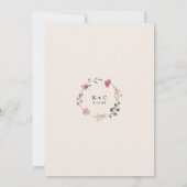 Wildflower Wedding Boho Elegant Cream Kaart (Achterkant)
