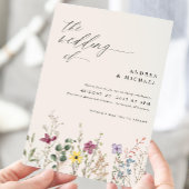Wildflower Wedding Boho Elegant Cream Kaart