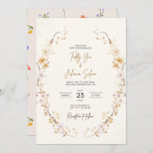 Wildflower Wedding Boho Floral voor rustieke bruil Kaart (Voorkant / Achterkant)