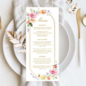 Wildflower Wedding, Colorful Floral Wedding Menu