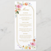 Wildflower Wedding, Colorful Floral Wedding Menu (Voorkant)
