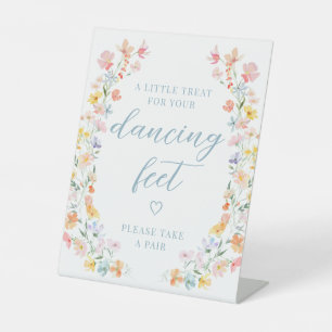 Wildflower Wedding Dancing Feet Teenslippers Sign Reclamebord Met Voetstuk