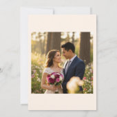 Wildflower Wedding Eenvoudige Bloemfoto Uitnodigin Kaart (Achterkant)