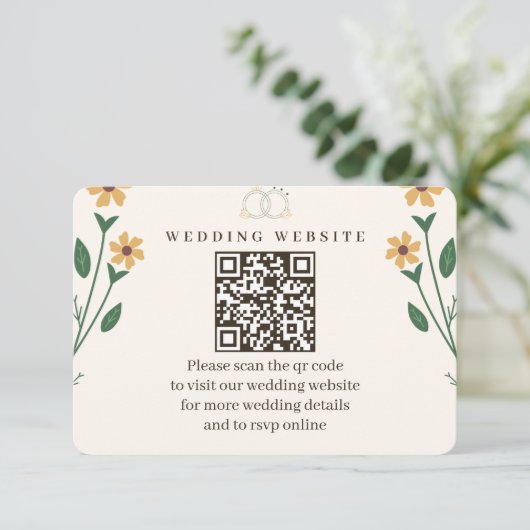 Wildflower Wedding Enclosure Card  Informatiekaartje (Staand voorkant)