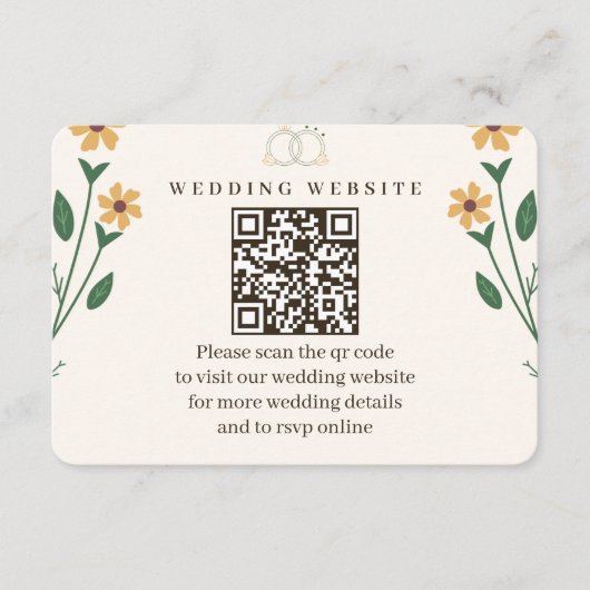 Wildflower Wedding Enclosure Card  Informatiekaartje (Voorkant)