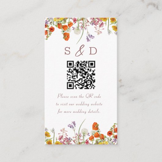 Wildflower Wedding Enclosure Card Informatiekaartje (Voorkant)