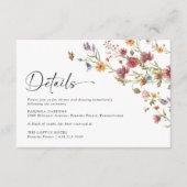 Wildflower Wedding Enclosure Card Informatiekaartje (Voorkant)