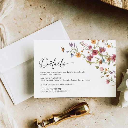 Wildflower Wedding Enclosure Card Informatiekaartje