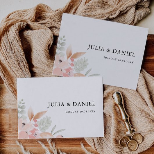 Wildflower Wedding Envelope Adres Sjabloon